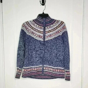 Vintage Tiara International Full Zip Up Cardigan Sweater Size Small Ramie Cotton